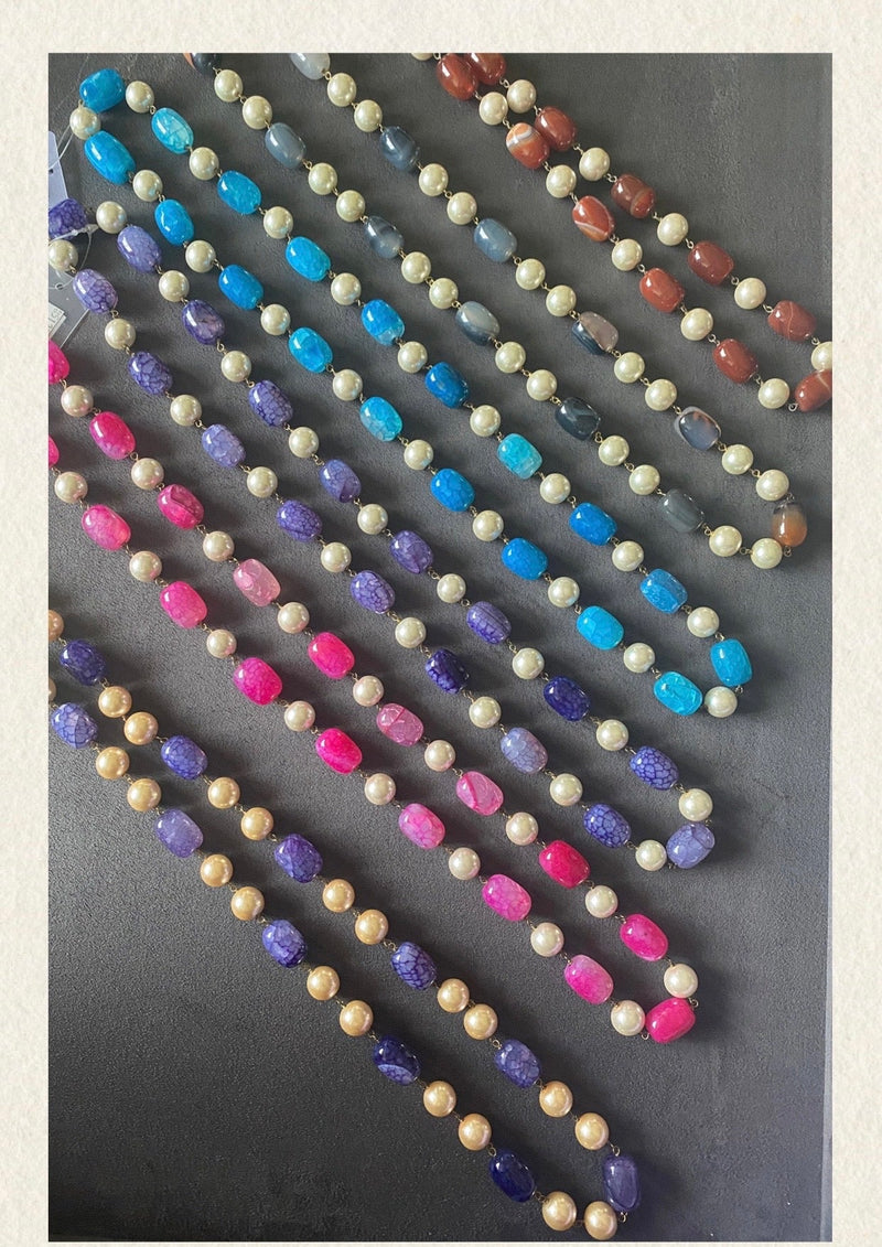 Color Stone & pearl neckpiece