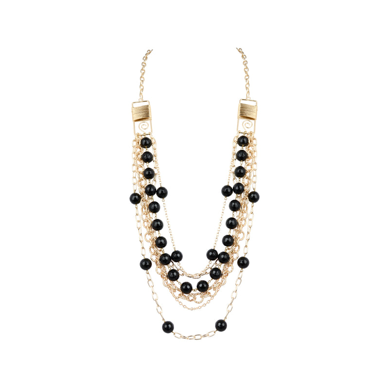 Multilayer Stone & Chain Neckpiece