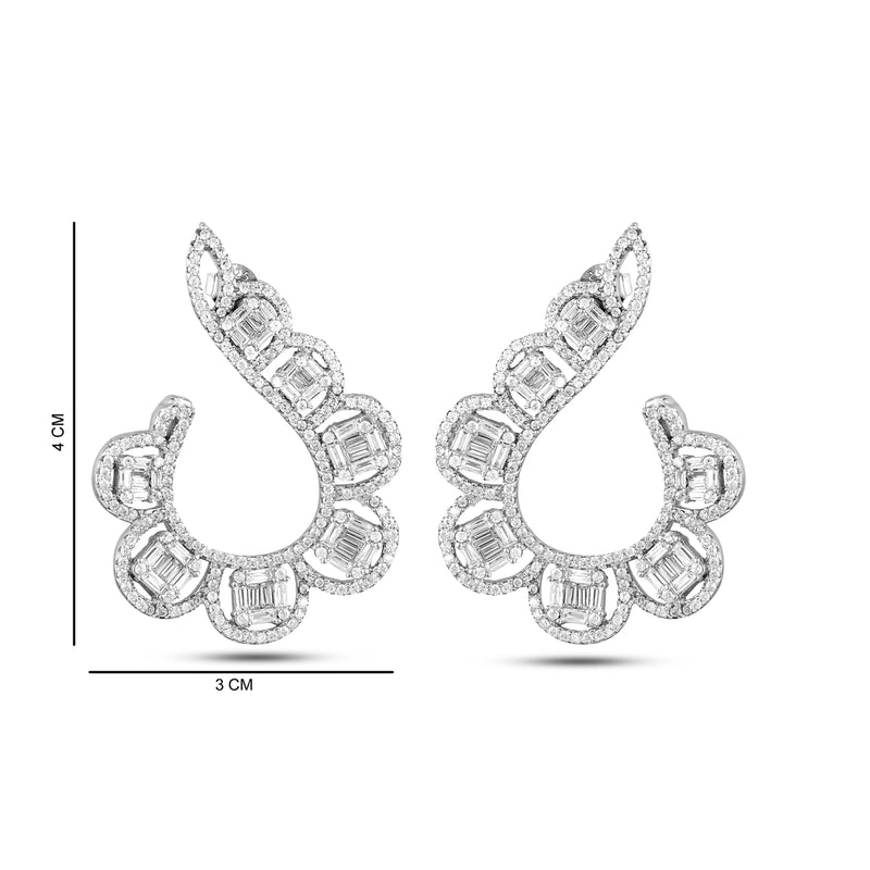 C shaped Baget Earrings