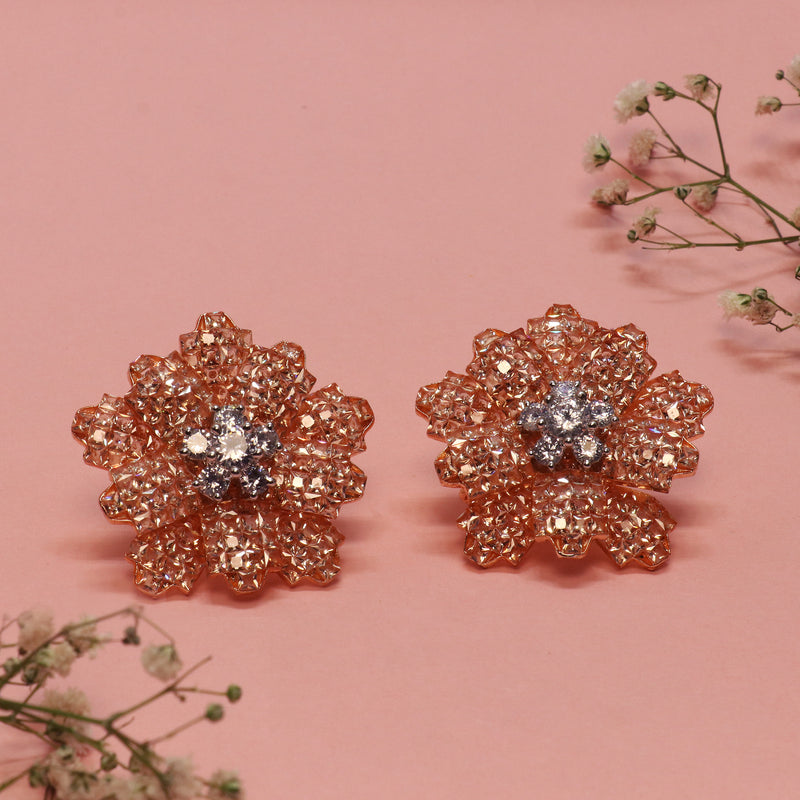 Diamond Flower studs