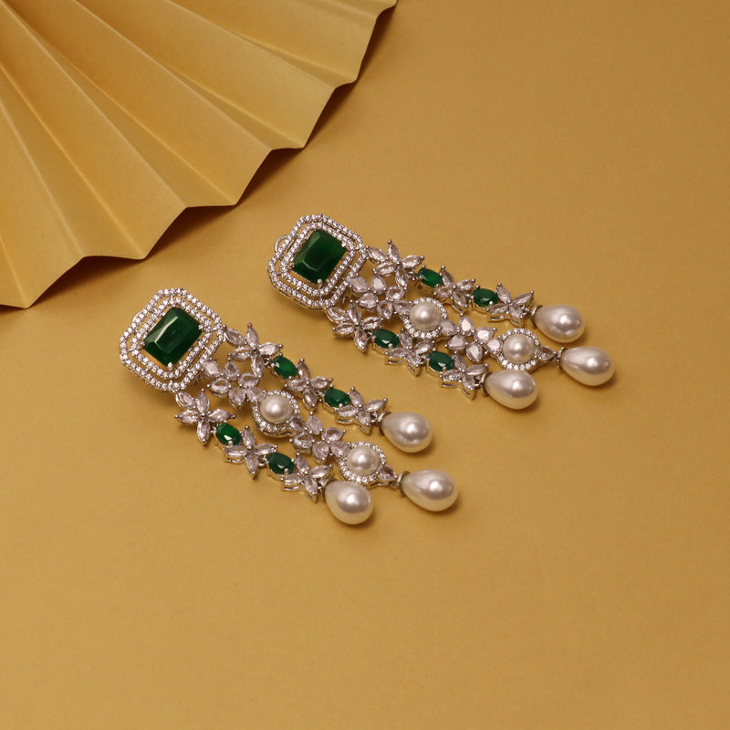 Emerald & Diamond Earrings