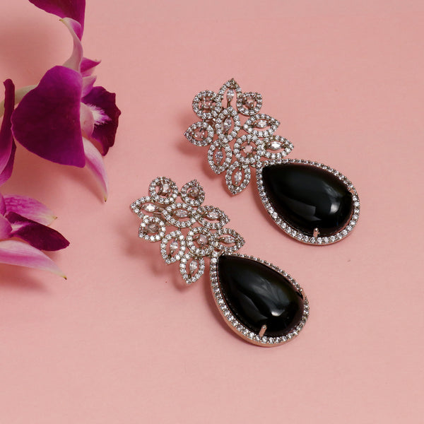 Stone & diamond earrings