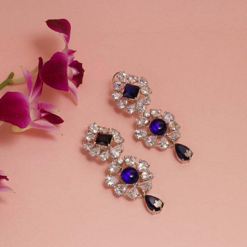 Stone & diamond earrings