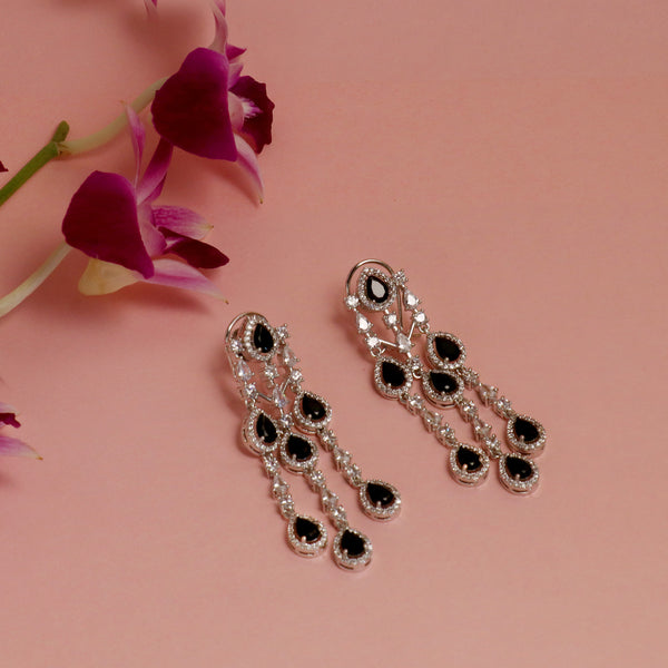 Stone & diamond earrings