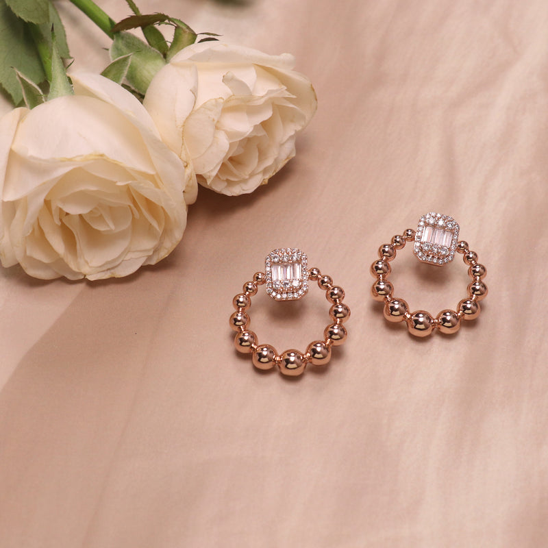 Rose Gold Diamond Earrings