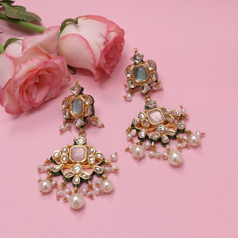 Rose & Aqua Earrings