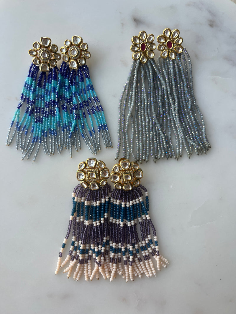Polki Tassel earrings