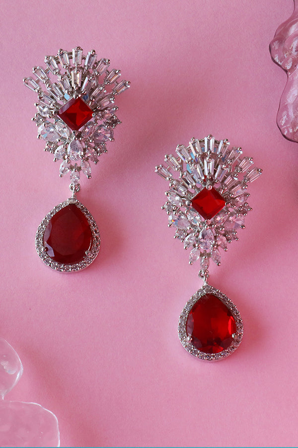 Ruby Red & Diamond Dangles