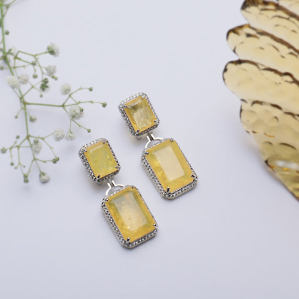 Doublet Cocktail earrings: Canary Yellow