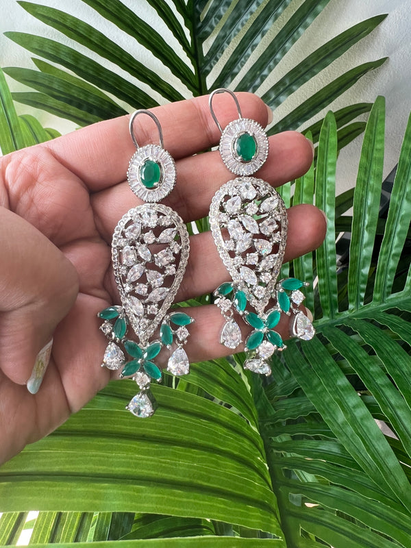 Diamond & Emerald Chandelier earrings