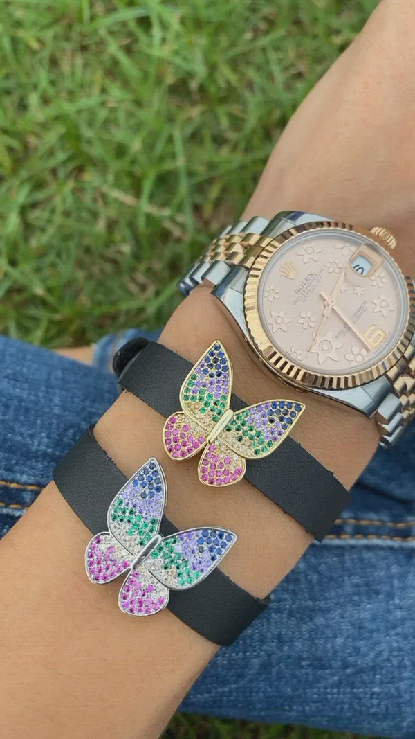 Faux Leather Wristlets - Butterfly