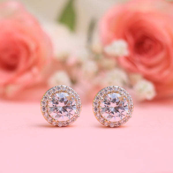 Solitaire studs with halo