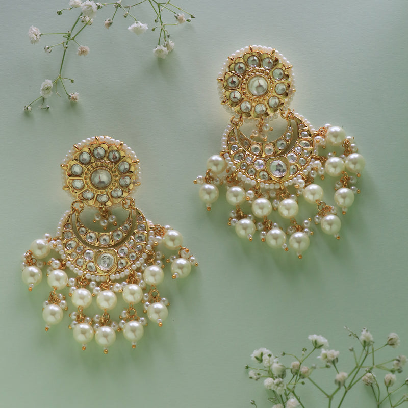 Chand Chandbalis with Pearl Drops